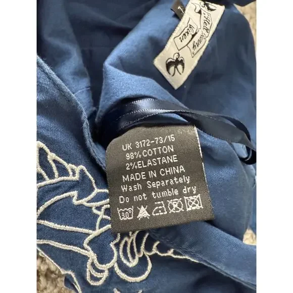 Hell Bunny Vixen Sz L Navy Nautical Sailor Flare Swing Dress Rockabilly Retro - Picture 9 of 10